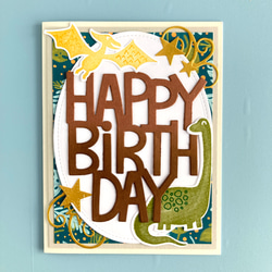可愛い恐竜さんの誕生日カード 3枚目の画像