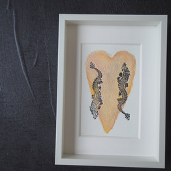 双龍の活版画〜龍とハート〜１点もの（額入り）龍とご縁を深めたい方へ 3枚目の画像