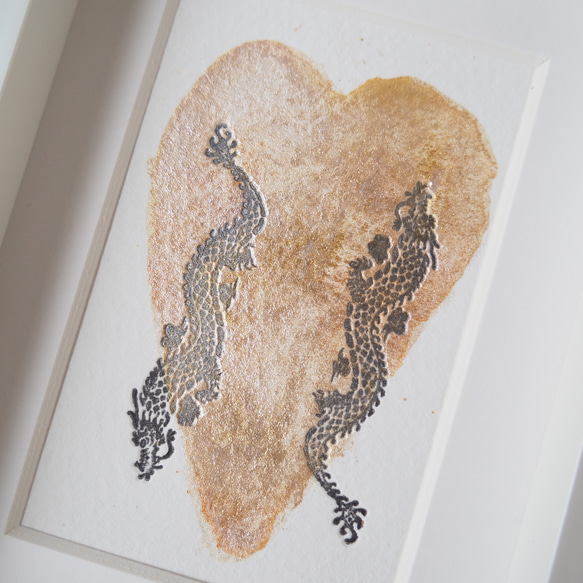 双龍の活版画〜龍とハート〜１点もの（額入り）龍とご縁を深めたい方へ 11枚目の画像