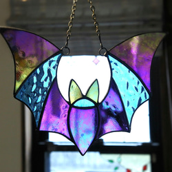 蝙蝠萬聖節彩色玻璃捕光器 第2張的照片
