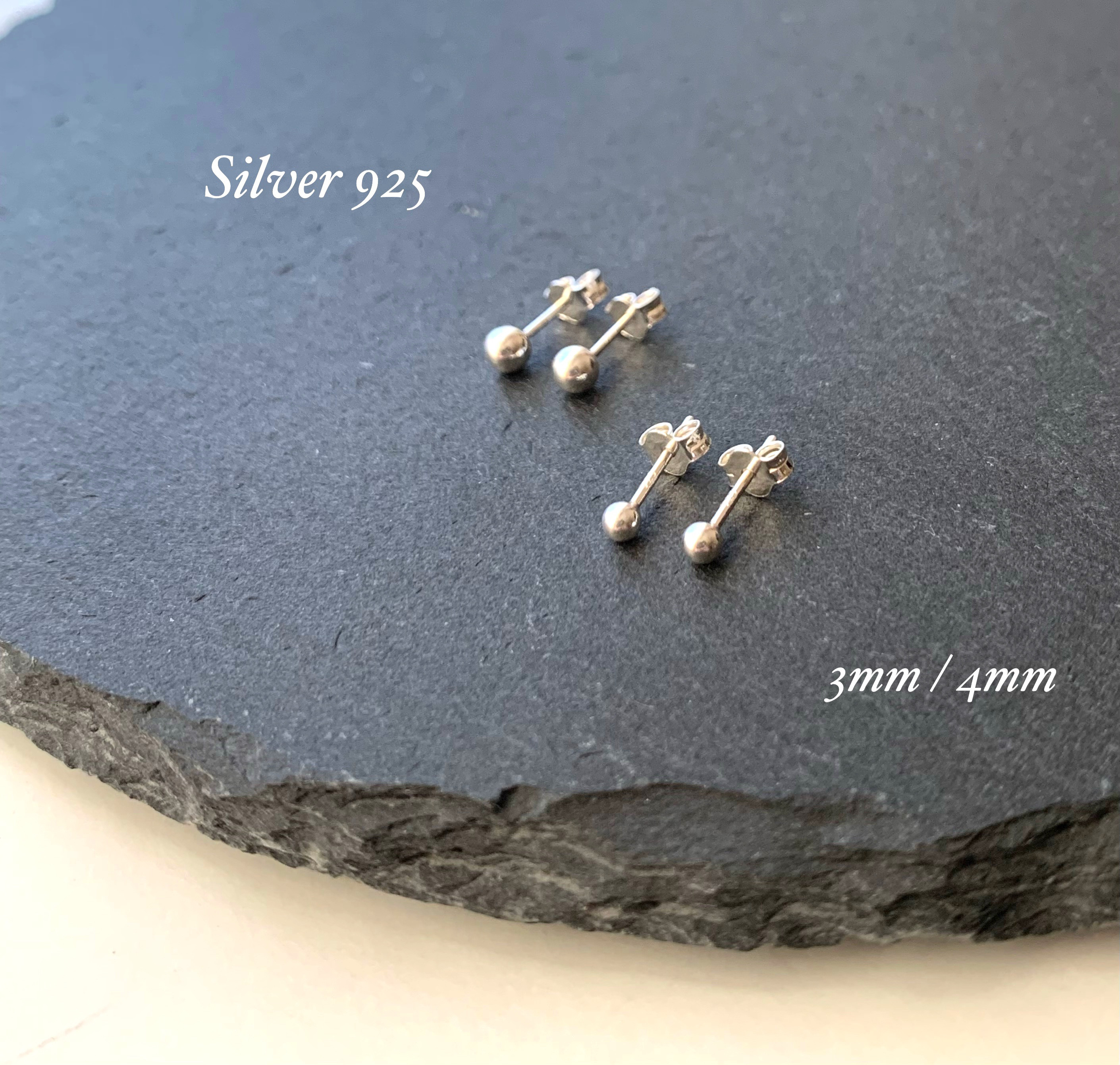 シルバー925 simple ボールピアス 3mm/4mm ピアス（スタッド・一粒