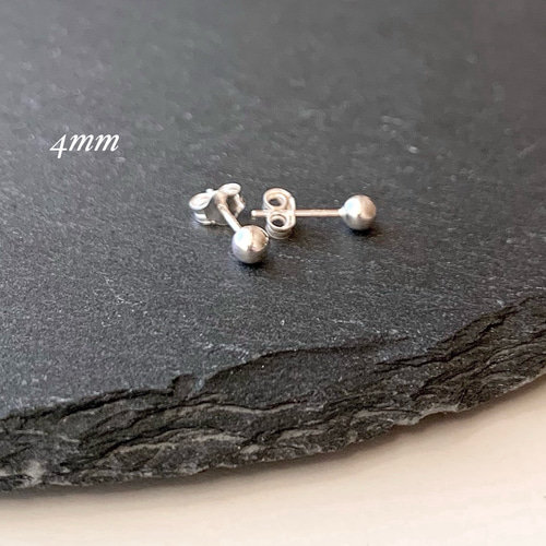 シルバー925 simple ボールピアス 3mm/4mm ピアス（スタッド・一粒