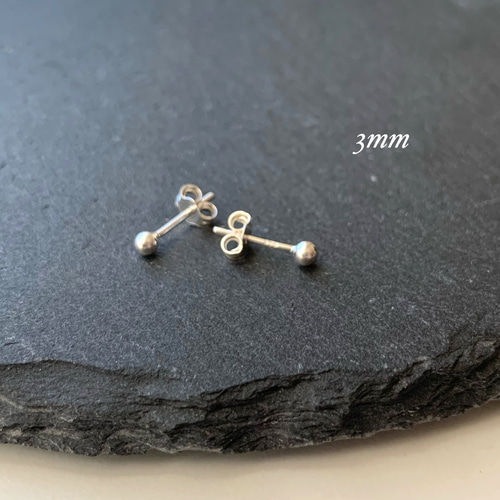 シルバー925 simple ボールピアス 3mm/4mm ピアス（スタッド・一粒