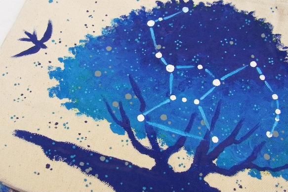【星座オーダーメイド】手描き星の木トートバック 9枚目の画像