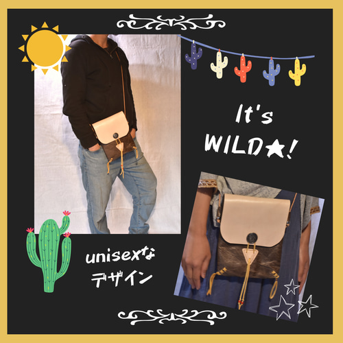 インディアンバッグ 本革/ポシェット/サコッシュ/ショルダーバッグ