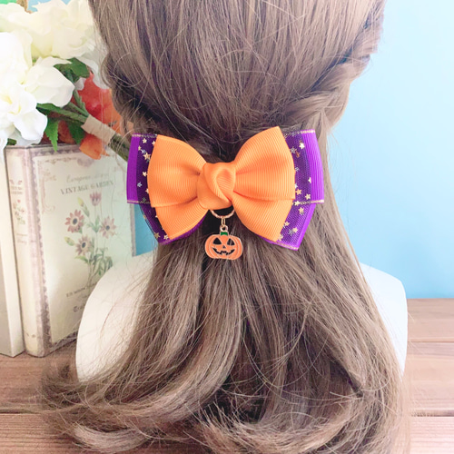 楽天市場】【 ヘアゴム キッズ 】ハロウィン 柄 リボン ヘアゴム