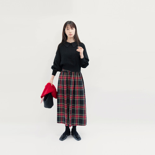 永遠の定番 黒 赤 タータンチェック ロングスカート ○JUDITH 永遠の定番 黒 赤 タータンチェック ロングスカート ○JUDITH