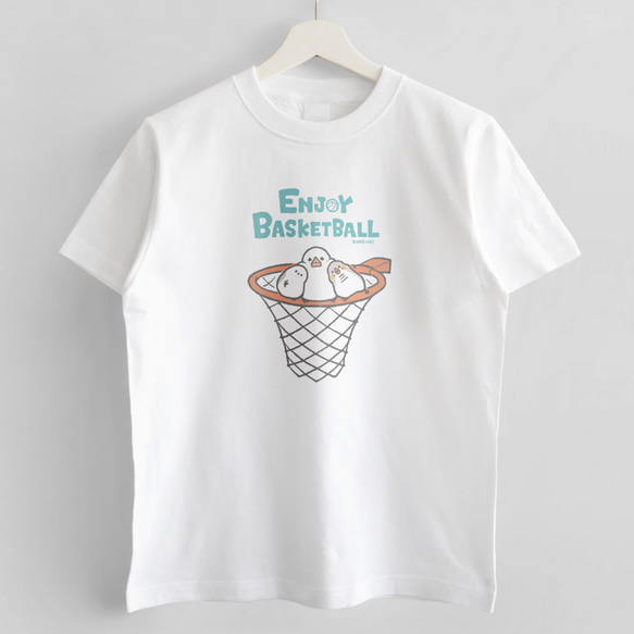 Tシャツ（ENJOY BASKETBALL / ゴールでモフモフ） 2枚目の画像