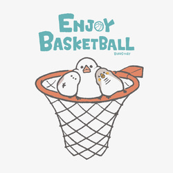 Tシャツ（ENJOY BASKETBALL / ゴールでモフモフ） 3枚目の画像