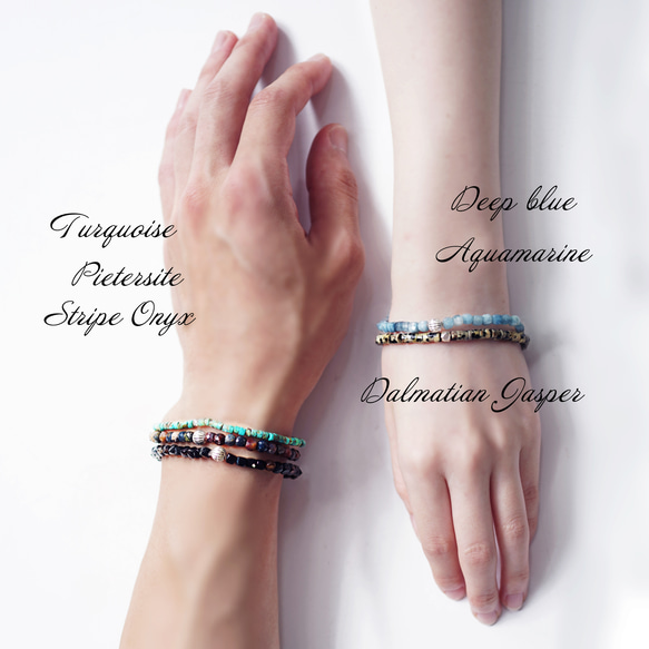 男女皆宜的深藍色海藍寶石串珠手鍊 - Adolfo 第7張的照片