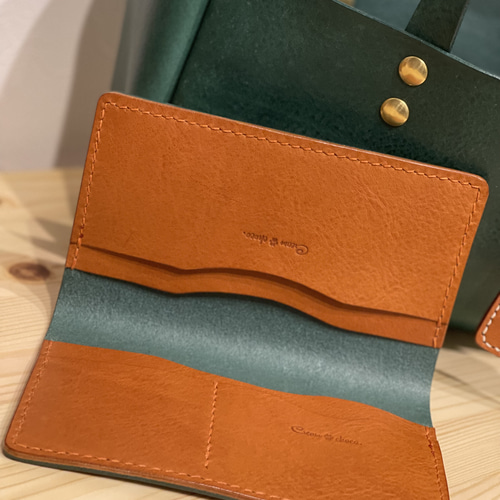 本革 通帳ケース 通帳カバー イタリアンレザー ハンドメイド レザー