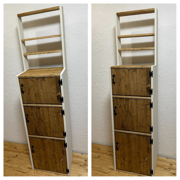 ｈ166ｗ40ｄ26.7　SLIM：display　shelf　cabinet 　飾り棚付きキャビネット 4枚目の画像