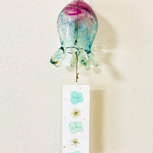 ひめ様受注制作✴︎ガラスのクラゲ風鈴 風鈴 jewegla 通販