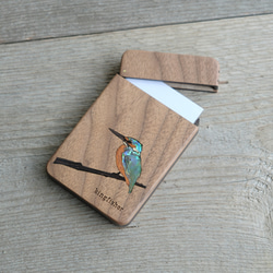 木製名片夾鳥“翠鳥” 第2張的照片