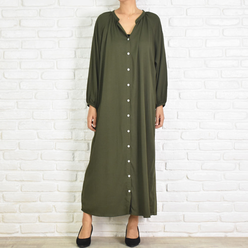 【Acka】オケージョンワンピース　カーキ　1 Acka】オケージョンワンピース カーキ サイズ1 Acka