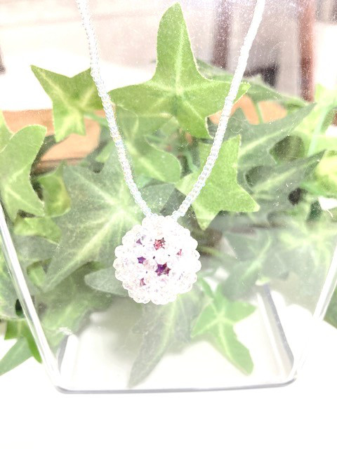 バッキーボール in オルゴナイト（パープル）ペンダント