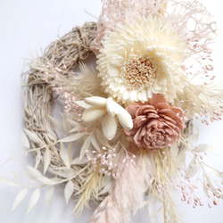 ティーツリーとテールリードのスワッグリース【Wreath Arrange】Pink 初販限定3点迄送料無料 2枚目の画像