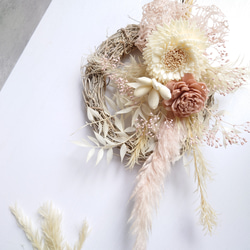 ティーツリーとテールリードのスワッグリース【Wreath Arrange】Pink 初販限定3点迄送料無料 3枚目の画像