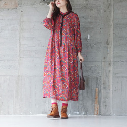 アンティーク調レトロ感パッチワーク古布ワンピース 【公式通販】