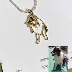 送料無料【オーダーメイド】うちの子・ペットをネックレスに！ 犬の日 犬 猫 写真で世界にひとつ 誕生石 誕生日ギフト 4枚目の画像