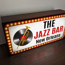 【Lサイズ】ジャズ JAZZ BAR ニューオリンズ ジャズ喫茶 ライブ サイン ランプ 看板 置物 雑貨 ライトBOX 3枚目の画像