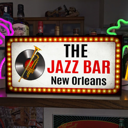 【Lサイズ】ジャズ JAZZ BAR ニューオリンズ ジャズ喫茶 ライブ サイン ランプ 看板 置物 雑貨 ライトBOX 1枚目の画像