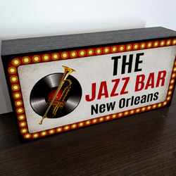 【Lサイズ】ジャズ JAZZ BAR ニューオリンズ ジャズ喫茶 ライブ サイン ランプ 看板 置物 雑貨 ライトBOX 4枚目の画像