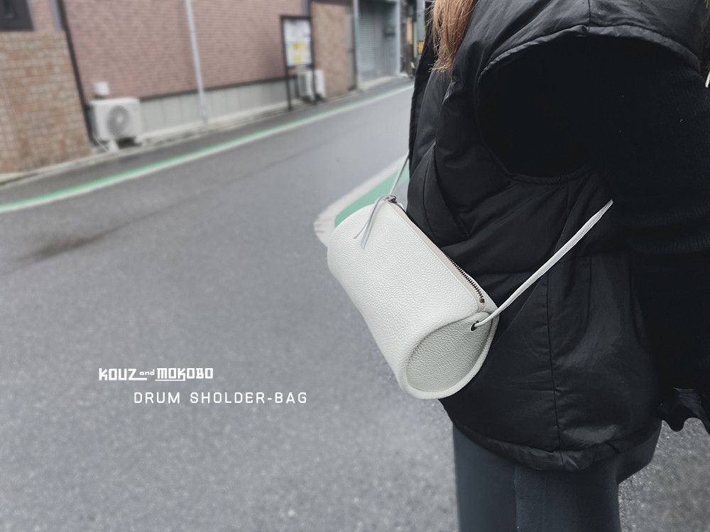数量限定SALE！ころんとドラム型ショルダー　サコッシュ・ポシェット　イタリアンレザー(BM230313)