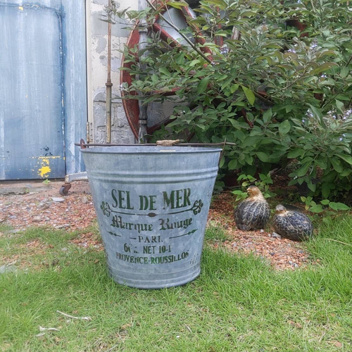 アンティークな家 ガーデニング 水やり ブリキバケツ ③ プランター