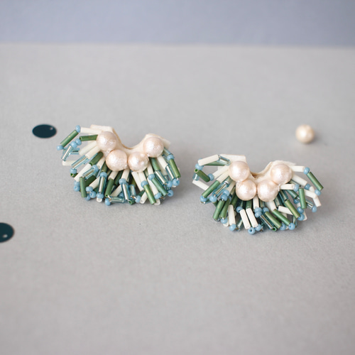 ビーズ刺繍　竹林 ビーズ刺繍 竹林 竹ビーズ刺繍ブレード - カルトナージュ