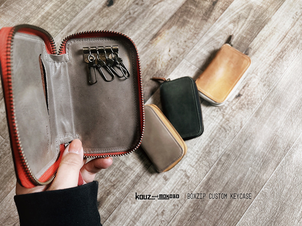 ▶︎BOX オータムカラーで作る秋カスタムキーケース「ボックスジップ キーケース」スマートキーもOK(CK230821)