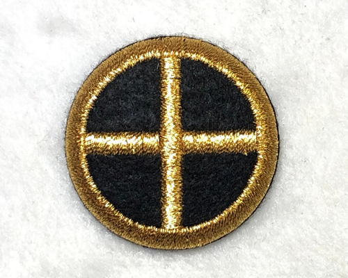 2限定セール 丸に十字紋 平陣笠 島津家 コレクション ☆刺繍缶バッジ 家紋☆ 島津家（丸に十文字） ピンバッチ studio