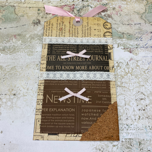 コラージュ アンティーク タグ【ナチュラルガール№1】 メッセージ