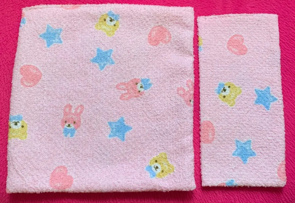 ハンカチ　キッズ用ハンカチ　キッズハンカチ　ハープハンカチ　女の子用ハンカチ　キッズ用　タオルハンカチ 2枚目の画像