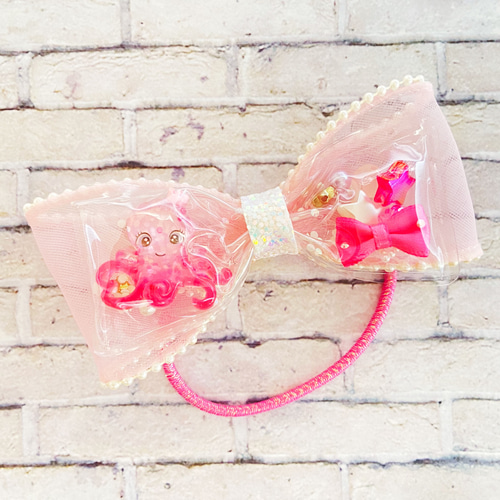 352】星柄リボンキッズヘアゴム6個セット （ヘアゴム シンプル サテン  