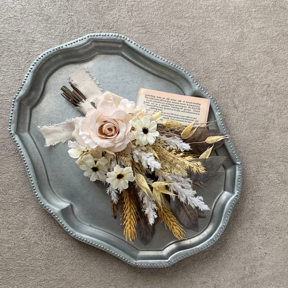 ドライフラワー リース シャビーシック ホワイト インテリア 雑貨