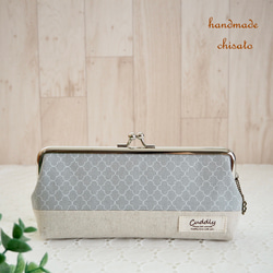 内ポケット付・花柄 がま口ポーチ * ペンケースや小物入れ