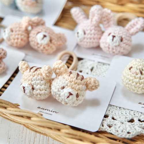 うさぎ あみぐるみ ヘアゴム 2点セット 雑貨・その他 zumin