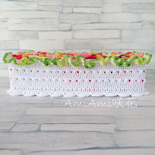 ピンクコスモス*ボックスティッシュカバー*レース編み* その他