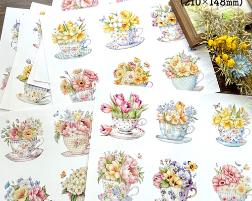 A】フローラルプリンセス♡レーザーカットフレーム15枚♡コラージュ