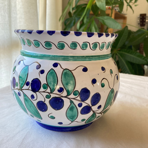 鉢カバー 14cm マヨリカ焼き イタリア陶器 フラワーベース 花瓶 鉢カバー 14cm マヨリカ焼き イタリア陶器 フラワーベース 花瓶