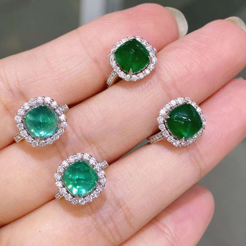 ▽ 天然ダイヤモンド付きエメラルドピアスk18 ロングピアス