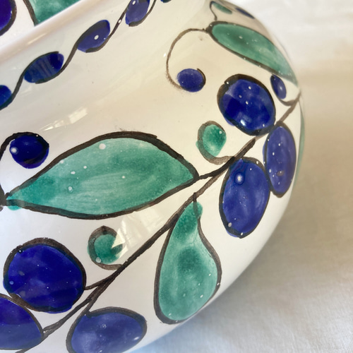 OUTLET]キャニスター 蓋付き陶器 CAN011 マヨリカ焼き イタリア陶器