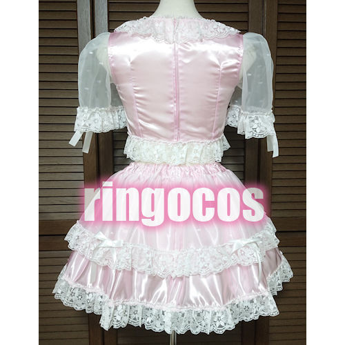 【1点もの】 オリジナル アイドル 衣装 ピンク×ホワイト ハンドメイド アイドル衣装 ピンク×白 編み上げリボン オリジナル