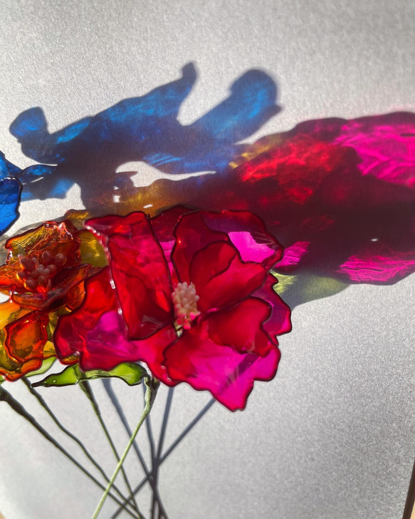 ホの花【hot pink】#ディップフラワー#ディップアート#アメリカンフラワー 2枚目の画像