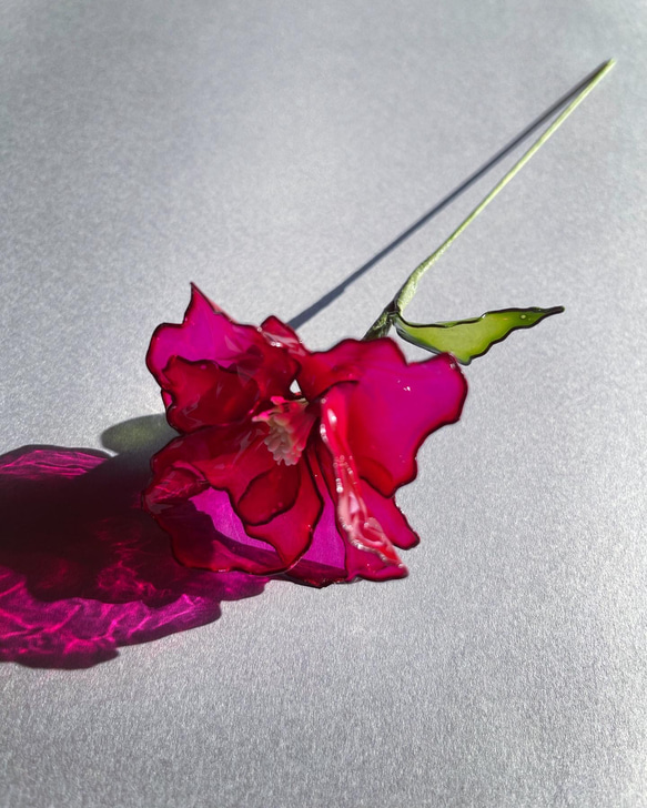 ホの花【hot pink】#ディップフラワー#ディップアート#アメリカンフラワー 1枚目の画像