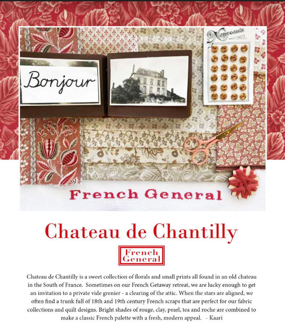 「Chateau de Chantilly」moda Layer Cakes (カットクロス42枚) フレンチジェネラル 3枚目の画像
