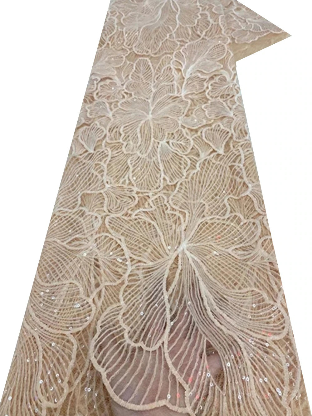 豪華フラワーレース  大容量150cm*4.5m　ベージュ