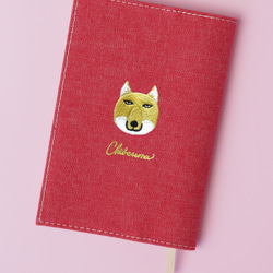 文庫サイズ ブックカバー 「チベットスナギツネ」刺繍 ブック