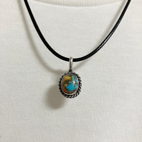オイスターカッパーターコイズ シルバー ネックレス ペンダント  